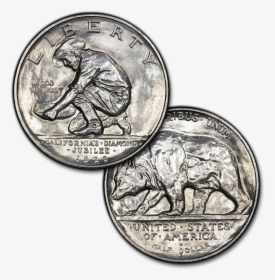 1925-s California Silver Commemorative Half Dollar - California Commemorative Half Dollar, HD Png Download, Transparent PNG