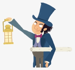 Isambard Kingdom Brunel Holding A Lamp - Cartoon, HD Png Download, Transparent PNG