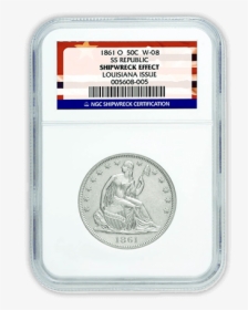 Single Ngc Certified “shipwreck Effect” Seated Liberty - Silver, HD Png Download, Transparent PNG