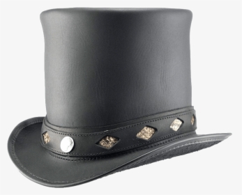 Casual Stove Piper Steampunk Hat - Leather Biker Top Hat, HD Png Download, Transparent PNG
