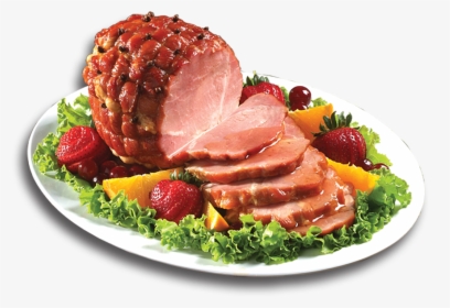 Dish,food,cuisine,red Fat,garnish,roast Ham,produce,beef - Christmas Ham Clipart Png, Transparent Png, Transparent PNG