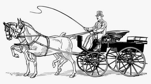 Wagon Vector Horse Buggy - Horse Car Clipart Black And White, HD Png Download, Transparent PNG