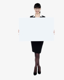 Women Holding Banner Png Photo - Tights, Transparent Png, Transparent PNG