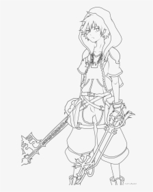 Kingdom Hearts Outline Coloring Pages Funny New With - Kingdom Hearts Coloring Page, HD Png Download, Transparent PNG