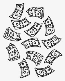 Money Dollars Raining Free Picture - Falling Money Clipart Black And White, HD Png Download, Transparent PNG