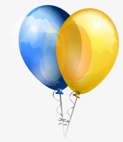 Balloons, Helium, Party, Decoration, Blue, Yellow - Blue And Yellow Balloons Clipart, HD Png Download, Transparent PNG