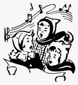 Singers - Christmas Carol Clipart Black And White, HD Png Download, Transparent PNG