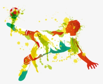Vector Football Footballer Ink Hd Image Free Png Clipart - Football Player Footballer Clip Art, Transparent Png, Transparent PNG