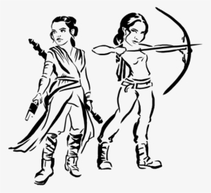 Hunter Bow And Arrow Drawing, HD Png Download, Transparent PNG