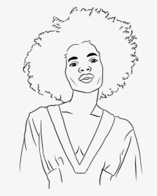 Illustration Of A Woman With Curly Hair - Curly Hair Line Art, HD Png Download, Transparent PNG