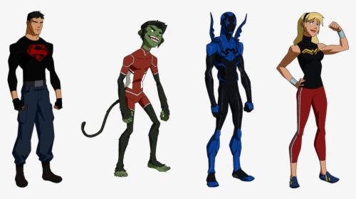 Superboy, Beast Boy, Blue Beetle And Wonder Girl [ - Young Justice Superboy Season 2, HD Png Download, Transparent PNG