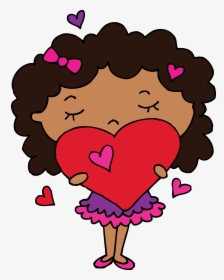 Girl Holding Heart Clipart, HD Png Download, Transparent PNG