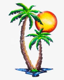 Palm And Sun Decorative - Palmera Y Sol Png, Transparent Png, Transparent PNG