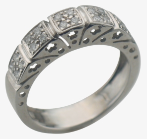 Classic Estate 18k White Gold Diamond Ring, HD Png Download, Transparent PNG