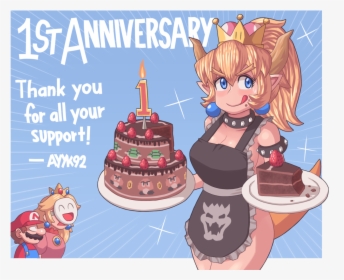 1st Anniversary Thank You For All Your Support -ayk92 - Bowsette, HD Png Download, Transparent PNG