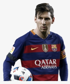 Lionel Messi Holding Ball - Fc Barcelona Long Sleeve Jersey, HD Png Download, Transparent PNG
