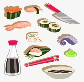 Transparent Sushi Clipart Free - Japanese Cuisine, HD Png Download, Transparent PNG