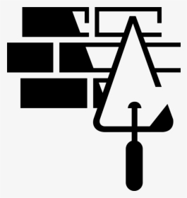Trowel Vector Brick - Cartoon Brick And Trowel Black And White, HD Png Download, Transparent PNG
