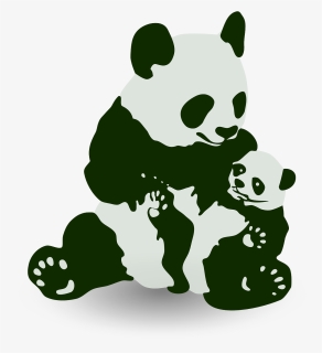 Panda & Baby Panda - Panda And Baby Panda Clip Art, HD Png Download, Transparent PNG
