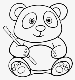 Panda Cartoon Black And White, HD Png Download, Transparent PNG