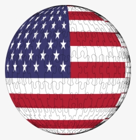 This Free Icons Png Design Of America Flag Sphere Jigsaw, Transparent Png, Transparent PNG