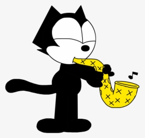 Felix Playing Saxophone By - Felix The Cat Instrument, HD Png Download, Transparent PNG