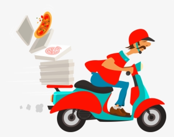 Restaurants Clipart Order Food - Pizza Delivery Delivery Man Png, Transparent Png, Transparent PNG