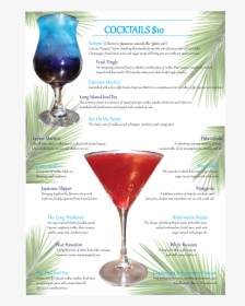 Drinks Menu Cocktails - Martini Glass, HD Png Download, Transparent PNG
