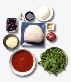 Whole Wheat Pizza Topped With Arugula Salad - Pizza Ingredients Top View Png, Transparent Png, Transparent PNG
