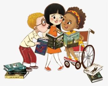 Illustration Of Diverse Children Sharing Books And, HD Png Download, Transparent PNG
