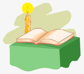 Vector Illustration Of Religious Good Book Holy Bible - Vector Bible With Candle Clipart, HD Png Download, Transparent PNG