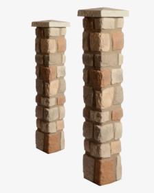 Faux Cobblestone Deck Post Covers - Stone Wall, HD Png Download, Transparent PNG