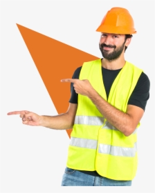 Need A Labour Or Tradie - Construction Man Pointing Png, Transparent Png, Transparent PNG