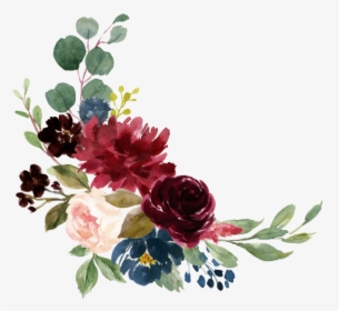 Burgundy And Navy Flowers Png, Transparent Png, Transparent PNG