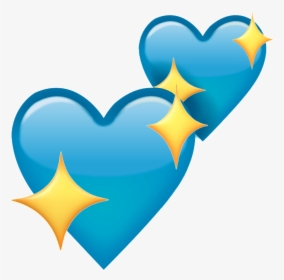 Emoji Transparent Sparkles - Blue Heart Emoji Transparent, HD Png Download, Transparent PNG