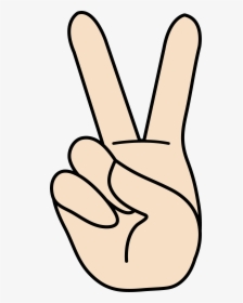 Cartoon Peace Sign Hand - Hand Peace Sign Clip Art, HD Png Download, Transparent PNG