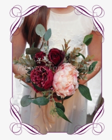 Silk Artificial Burgundy, Ivory, Navy And Pink Elegant - Flower Bouquet, HD Png Download, Transparent PNG
