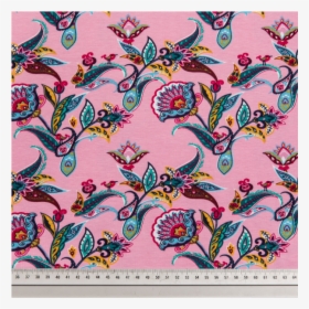Cotton Jersey Printed Flowers In Candy Pink Multicolored - Flamingo, HD Png Download, Transparent PNG