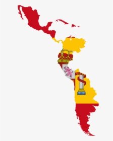 Flag Map Of Spanish Language In North America - Latin America And Central America, HD Png Download, Transparent PNG
