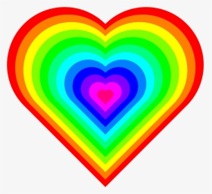 Rainbow Hearts Png - Rainbow Heart, Transparent Png, Transparent PNG