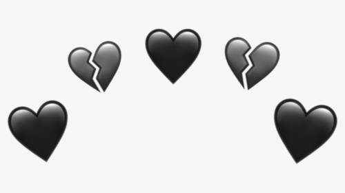 Black Heart Crown Emoji Transparent Png Black Heart - Black Heart Emoji Crown Png, Png Download, Transparent PNG