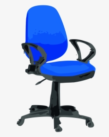 Office Chair, Blue, Chair, Colour, Furniture, Wheels - Office Chair Clip Art, HD Png Download, Transparent PNG