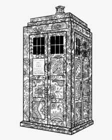 Doctor Who Stencil - Tardis Doctor Who Coloring Pages, HD Png Download, Transparent PNG