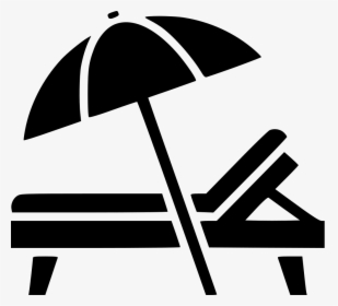 Sunbed Umbrella Shadow Summer Beach - Sunbeds And Umbrellas Vector, HD Png Download, Transparent PNG