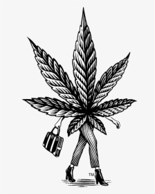 Herbforce - Black N White Cannabis Art, HD Png Download, Transparent PNG