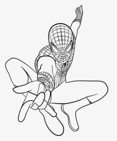 Spiderman Line Art Png, Transparent Png, Transparent PNG